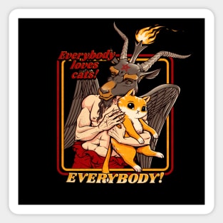 Everybody Loves Cat Even Satan Sticker